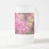 Crabe Pomme fleurit Verre Froid Bière Mug (Devant droit)