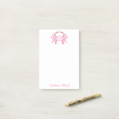Crabe Rose Custom Chic | Post-it Côtiers (Sur un bureau)