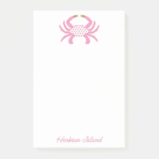 Crabe Rose Custom Chic | Post-it Côtiers (Devant)