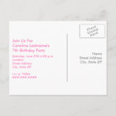 Crabe rose Nautique Invitation d'anniversaire (Dos)