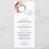 Crabe rouge | Carte de menu Mariage nautique (Devant)