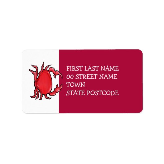 Crabe rouge Étiquette de adresse (Devant)