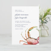 Crabe rouge | Faire-part de mariage nautique (Debout devant)