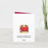 Crabe rouge sable Merci Carte de note (Dos)