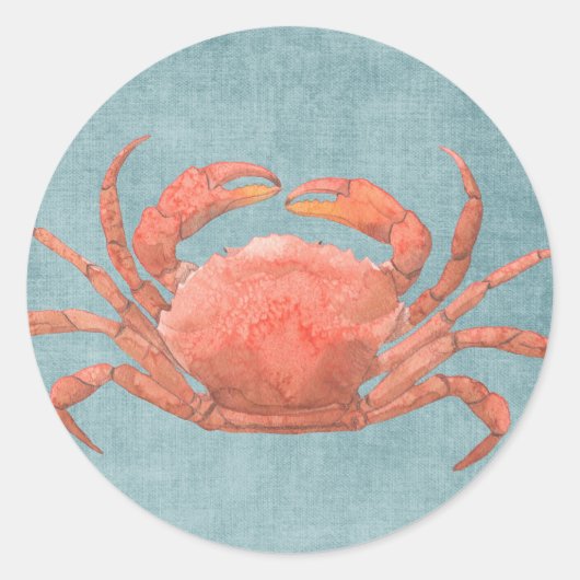Crabe rouge sur les autocollants Denim (Devant)