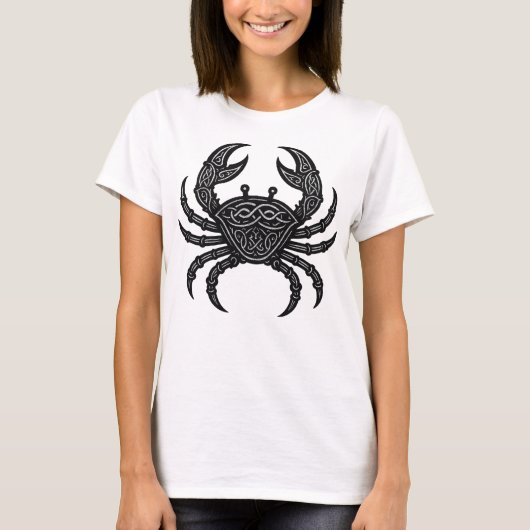 Crabe sculpté à l'encre — T-Shirt de créature mari (Devant)