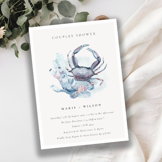 Crabe sous-marin Corail Couples Costal Invitation 