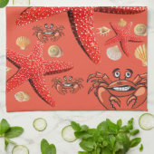 Crabe, Starfish, Serviette à main de cuisine Crabb (Plié)