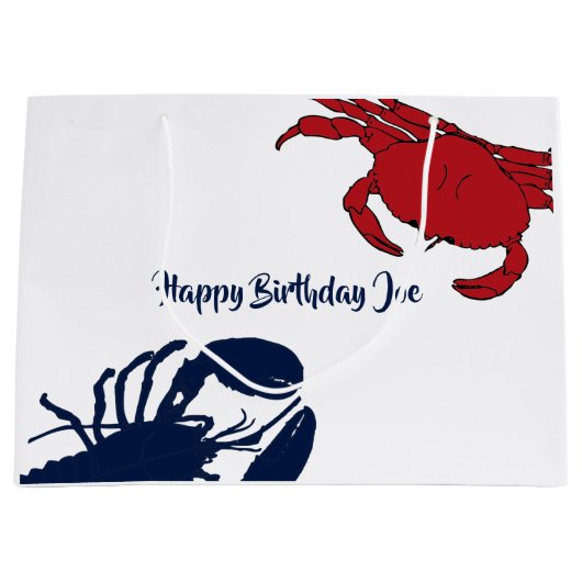 Crabe sur mesure dans le homard Grand sac cadeau (Devant)