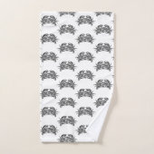Crabe tribal noir et blanc (Serviette à main)