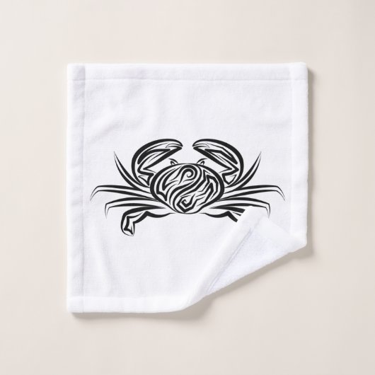 Crabe tribal noir et blanc (Gant de toilette)