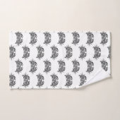 Crabe tribal noir et blanc (Serviette à main)