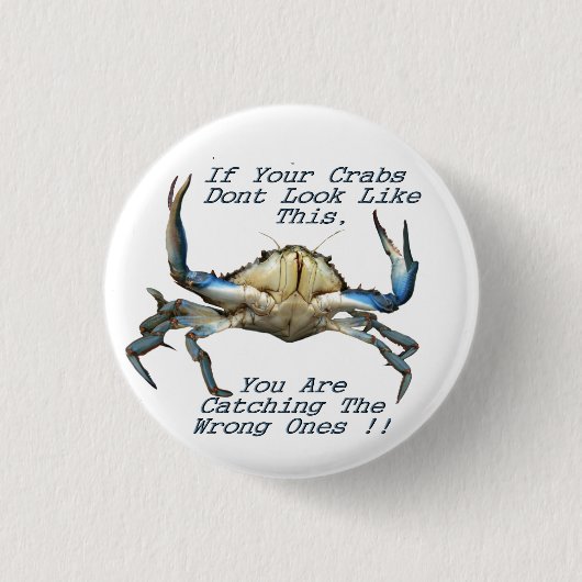 Crabes à capuchon amusants, Badge Bouton (Devant)