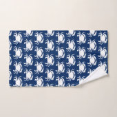 Crabes Bleu Nuit et Blanc (Serviette à main)