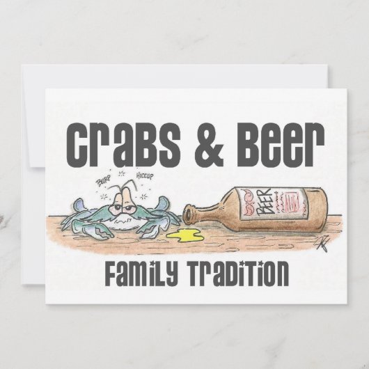 Crabes et invitations de tradition de famille de (Devant)