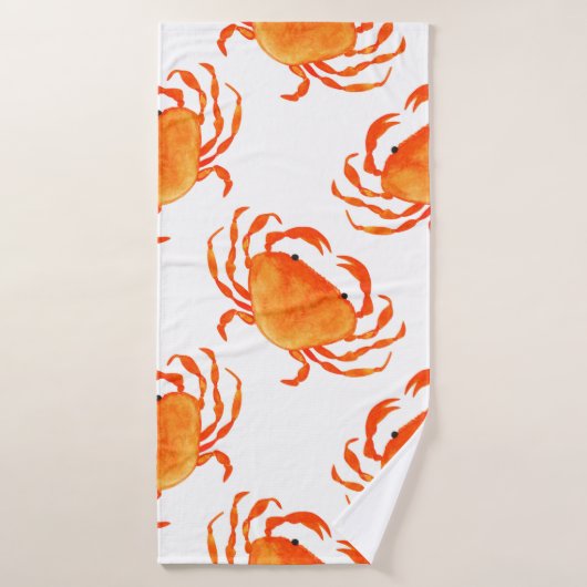 Crabes orange sans couture motif (Serviette de bain)