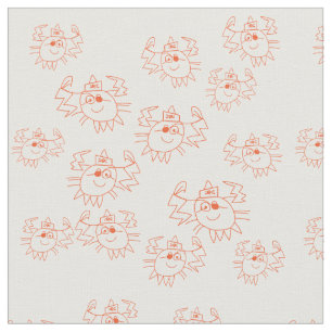 Crabes Tissu de coton peigné personnalisé (largeur