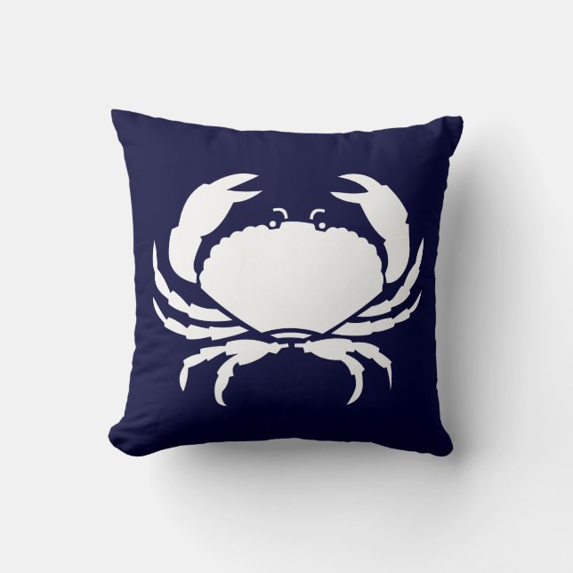CRABS BLANC sur coussin bleu (Recto)