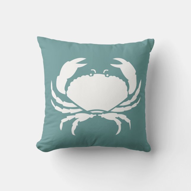 CRABS BLANC sur coussin bleu (Recto)