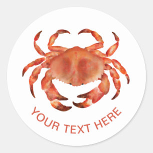 Crabs Seaside Coastal Nautical Ronde Sticker