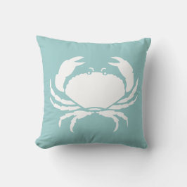 CRABS WHITE op blauwe kussen