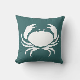CRABS WHITE op blauwe kussen