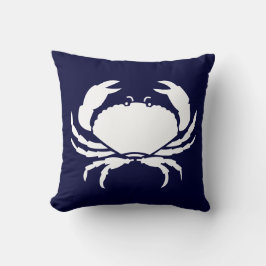 CRABS WHITE op blauwe kussen