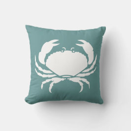 CRABS WHITE op blauwe kussen