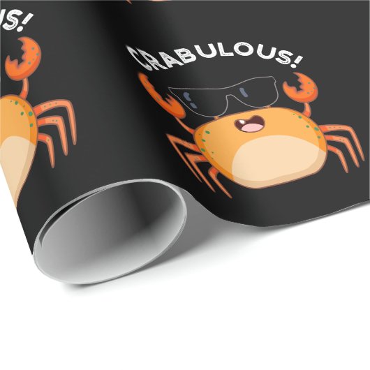 Crabulous Funny Crab Pun Dark BG Cadeaupapier (Rol Hoek)