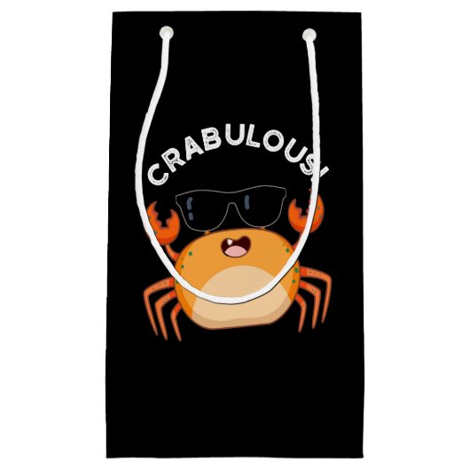 Crabulous Funny Crab Pun Dark BG Klein Cadeauzakje (Voorkant)