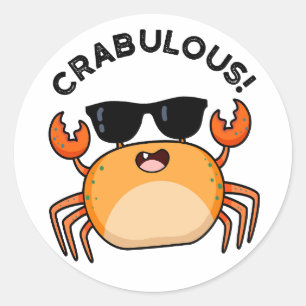 Crabulous Funny Crab Pun Ronde Sticker