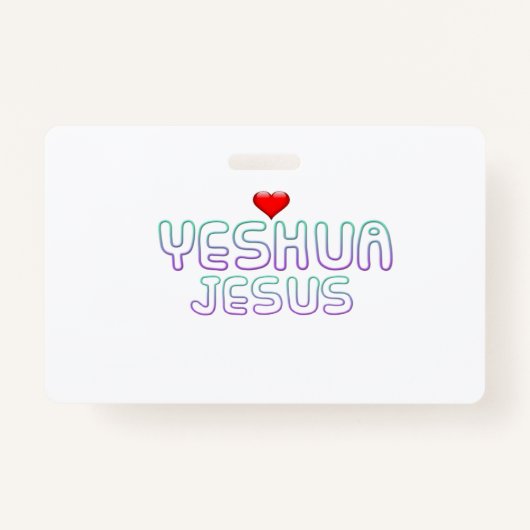 Crachá de plástico - Horizontal Jesus Yeshua Badge (Voorkant)