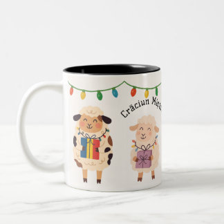 Crăciun Mișto Sheep Gift Romanian Holiday Tweekleurige Koffiemok