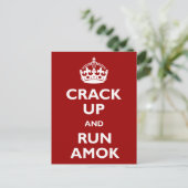 Crack Up and Run Amok Briefkaart (Staand voorkant)