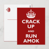 Crack Up and Run Amok Briefkaart (Voorkant / Achterkant)