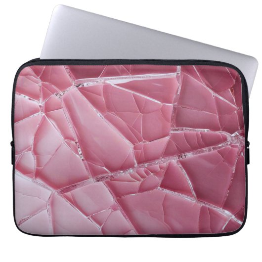 Crack'd (Roze) Electronics Bag Laptop Sleeve (Voorkant)