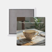 cracked broken teacup inspirational Magnet Magneet (Voorkant / Achterkant)