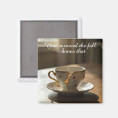 cracked broken teacup inspirational Magnet Magneet (Voorkant / Achterkant)