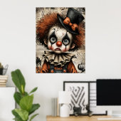 Cracked Carnival - De melancholische maskerade Poster (Thuiskantoor)