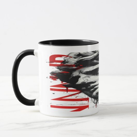 Cracked Classical Bust Trash Polka Art Mug (Gauche)