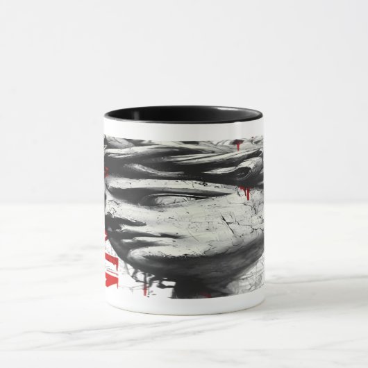 Cracked Classical Bust Trash Polka Art Mug Mok (Midden)