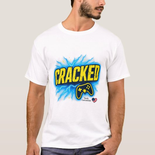 Cracked Gamer T-Shirt | Bold Gaming Controller Des (Devant)