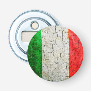 Cracked Italy vlag Button Flesopener