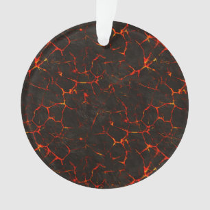 Cracked Molten Ground Rock Volcano Lava Ornament
