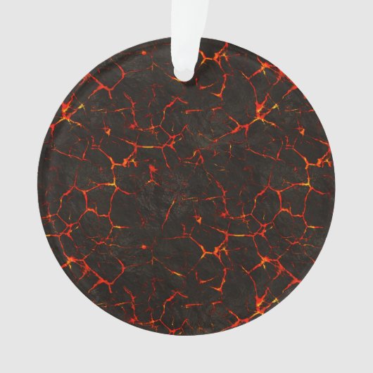 Cracked Molten Ground Rock Volcano Lava Ornament (voorkant)