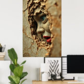 Cracked Silence: Porcelain Waarheid Poster (Thuiskantoor)