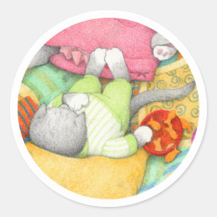 CRACKERS GOLDFISH KITTY Stickers Large Rond
