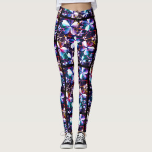 Crackle Bloem Patroon Multicolor 1 Leggings