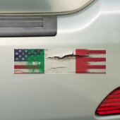 Crackle Paint | Italiaanse Amerikaanse vlag Bumpersticker (Op auto)