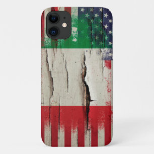 Crackle Paint   Italiaanse Amerikaanse vlag iPhone 11 Hoesje